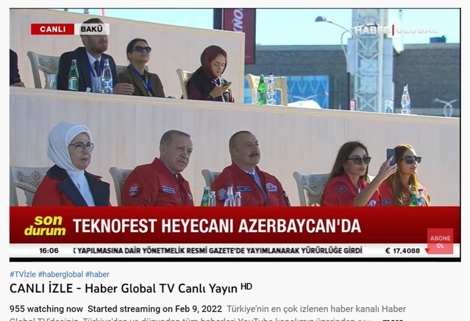 Türkiyə mediası: Azərbaycan yüksək təşkilatçılıqla TEKNOFEST-ə böyük əzəmət gətirdi