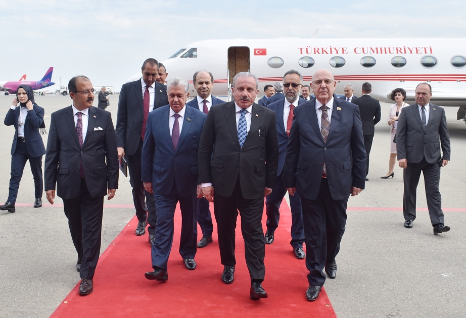 Speaker of Grand National Assembly of Turkiye Mustafa Sentop arrives in Azerbaijan