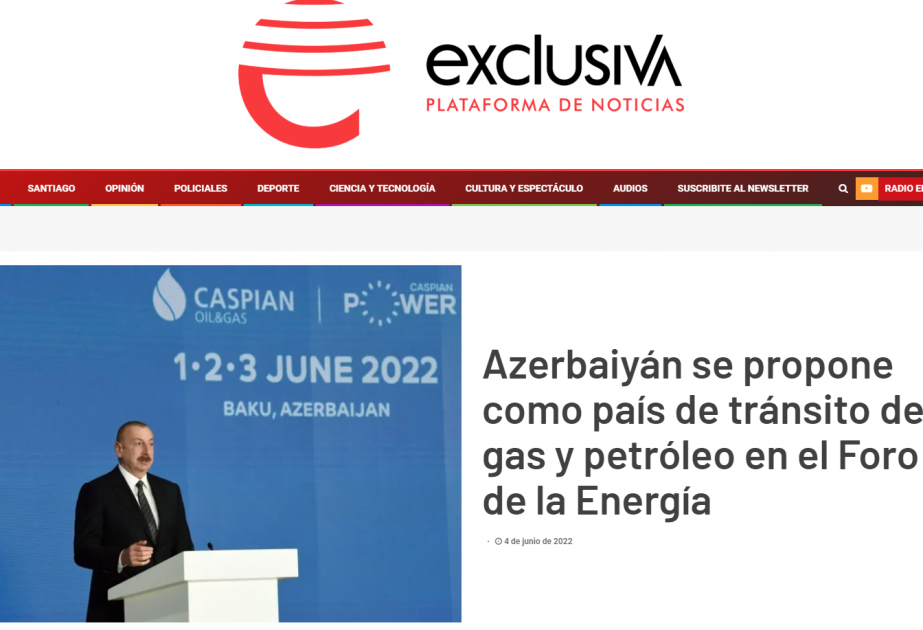 Los medios de información de América Latina escriben sobre la Semana de Energía celebrada en Azerbaiyán