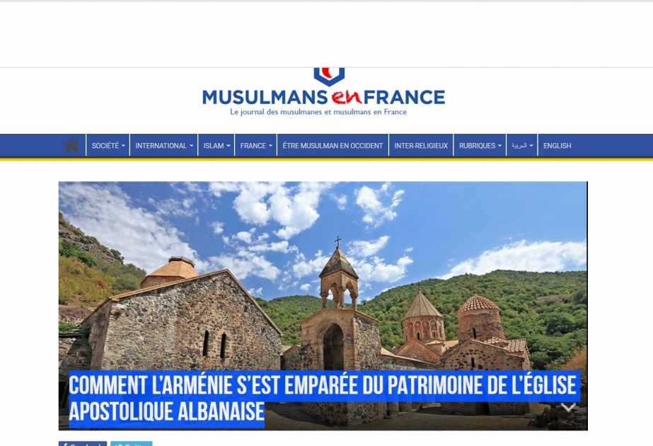 Fransanın “Muselmansenfrance” portalında alban həvari kilsəsinin tarixindən bəhs edən məqalə dərc olunub