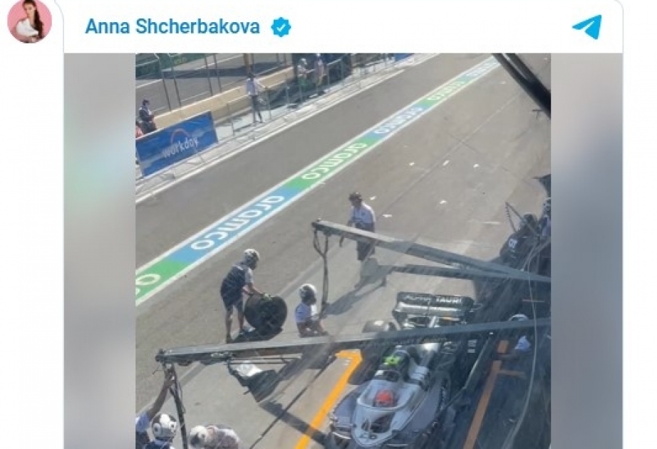 Olimpiya çempionu Anna Şerbakova Formula 1 Azərbaycan Qran-Prisi ilə bağlı paylaşım edib