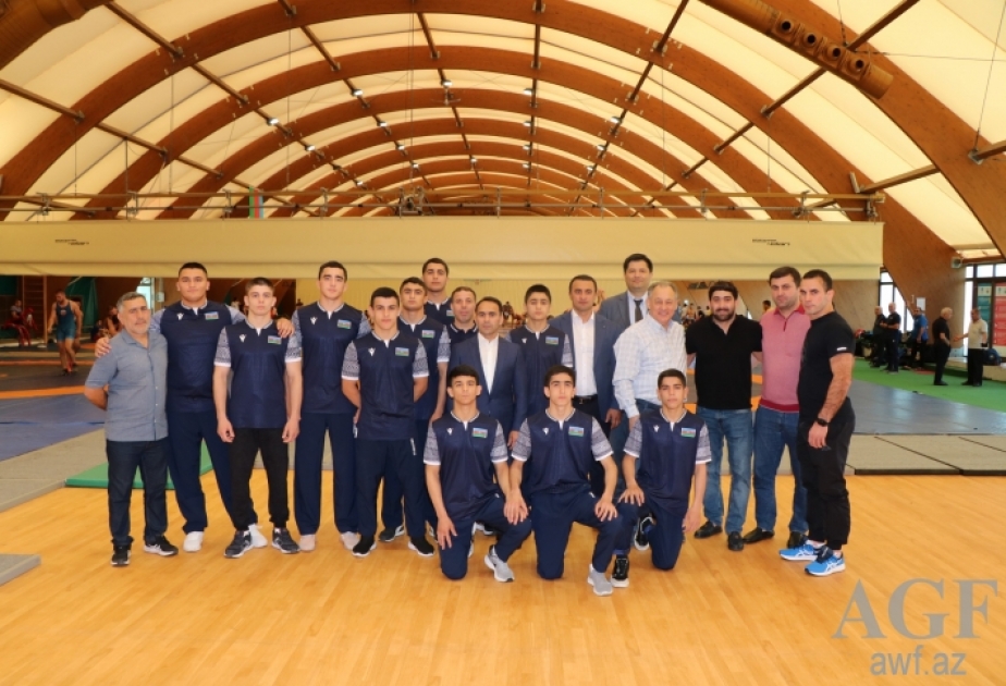Avropa çempionatında iştirak edəcək güləşçilərimiz ilə görüş olub