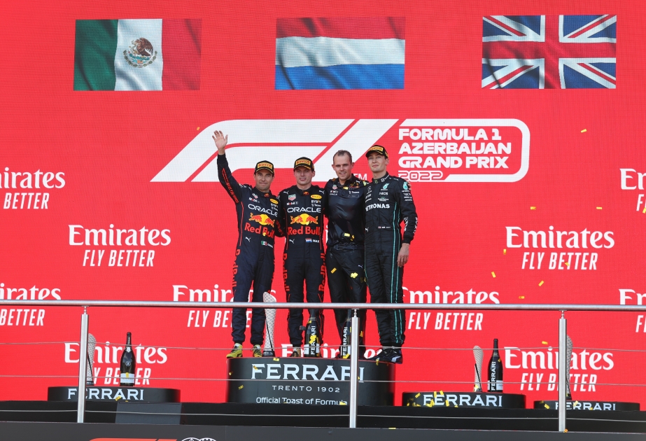 Formula 1 Azərbaycan Qran-Prisinin qalibləri mükafatlandırılıb