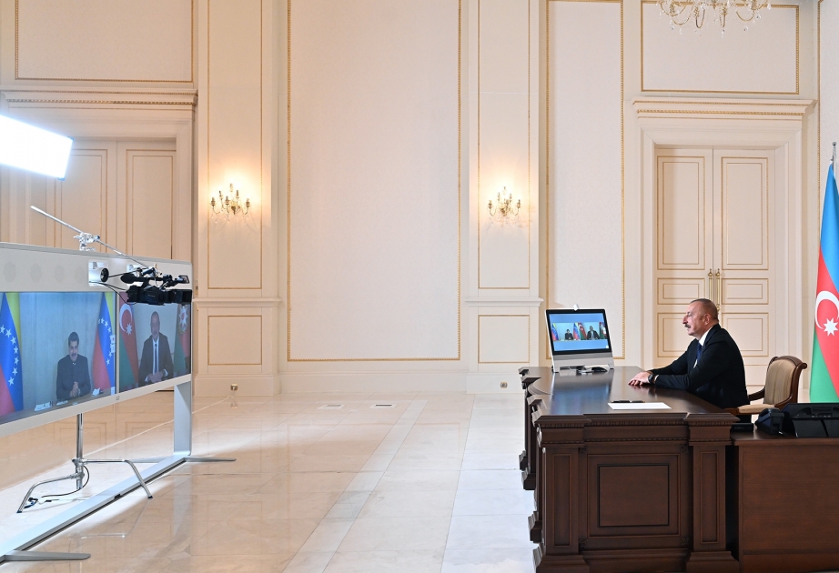 President Ilham Aliyev met with President of Venezuela Nicolas Maduro in format of video conference VIDEO