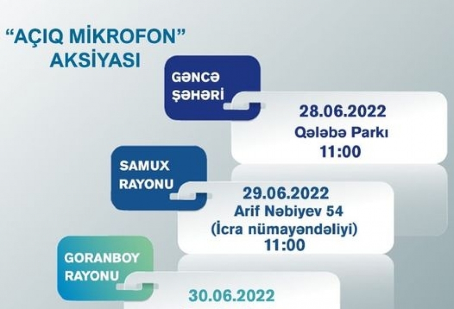 “Azəriqaz”: Növbəti həftə daha iki rayon və iki şəhərdə “Açıq mikrofon” aksiyası keçiriləcək