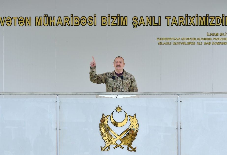 Prezident İlham Əliyev: 1993-cü ilin aprelində itirdiyimiz Kəlbəcərdə bu gün Ordu Gününü qürurla qeyd edirik