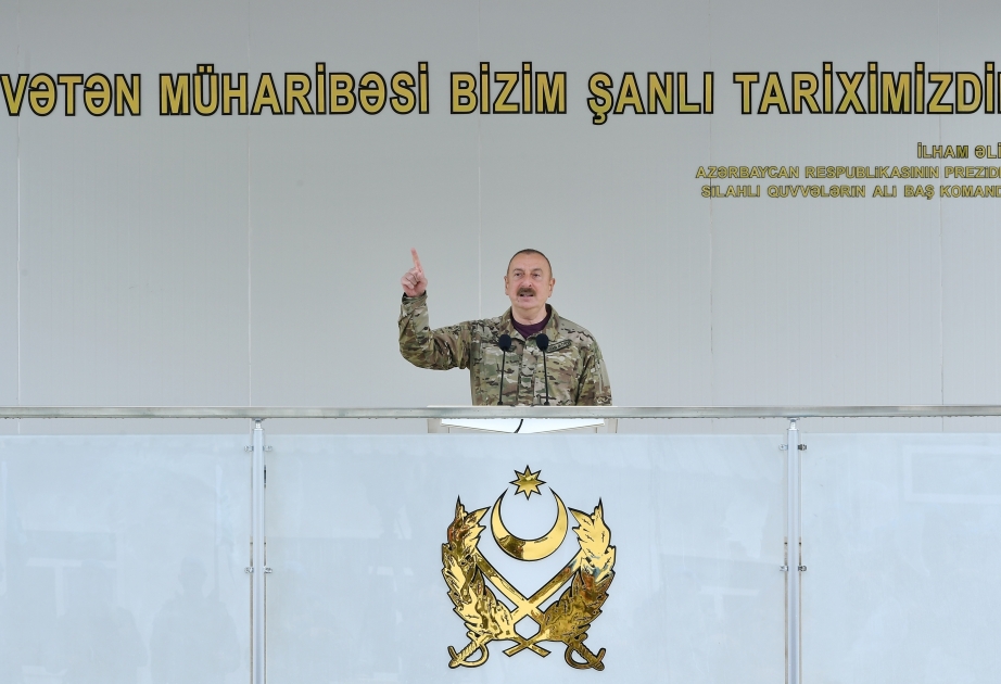 El Presidente y el Comandante en Jefe de Azerbaiyán asistieron a la apertura de la unidad militar en el distrito de Kalbajar