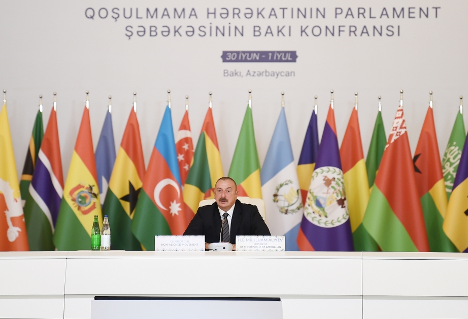 Baku Conference of Non-Aligned Movement Parliamentary Network gets underway  President Ilham Aliyev attended the conference VIDEO