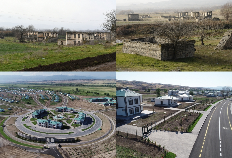 Ayer y hoy de la aldea de Aghali destruida por Armenia
