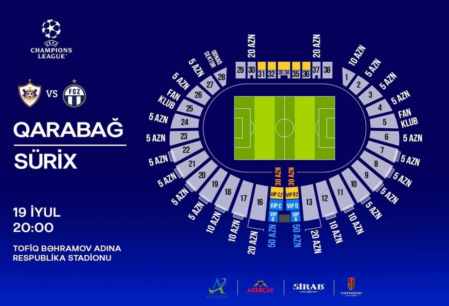 “Qarabağ”- “Sürix” matçının biletləri iyulun 15-də satışa çıxarılacaq