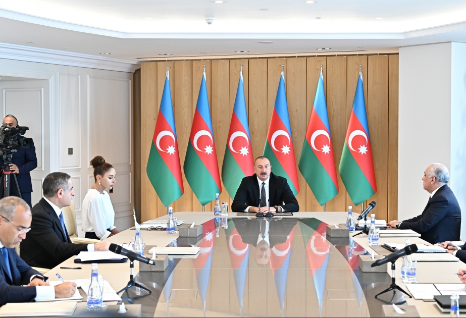 Beratung über Ergebnisse der ersten sechs Monaten 2022 unter Vorsitz von Präsident Ilham Aliyev VIDEO