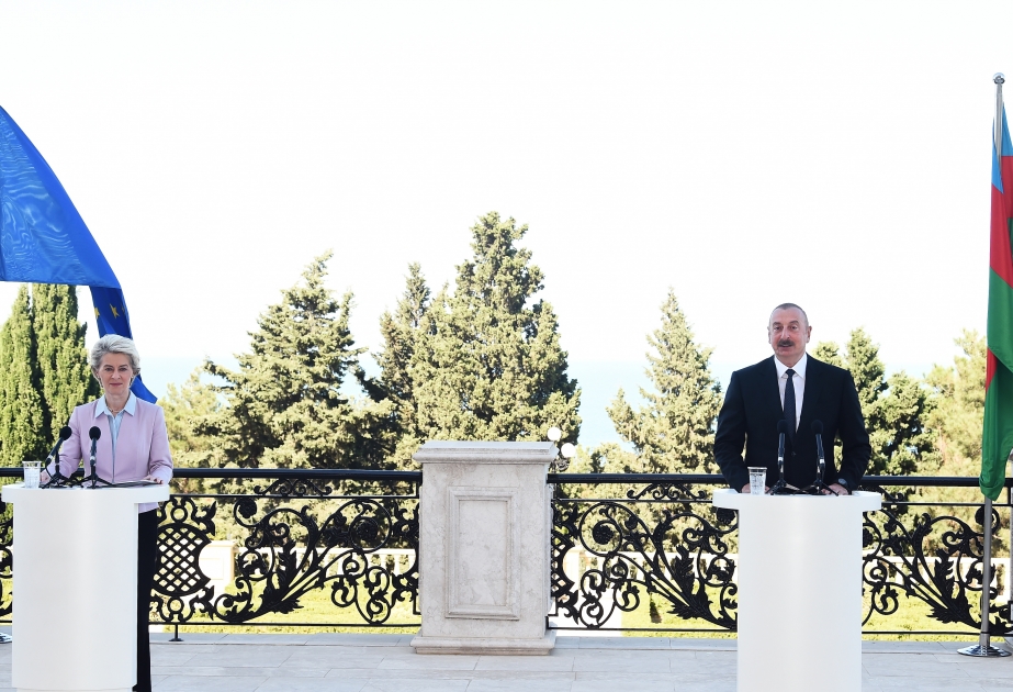 El Presidente Ilham Aliyev y la Presidenta de la Comisión Europea hicieron declaraciones a la prensa  ACTUALIZADO