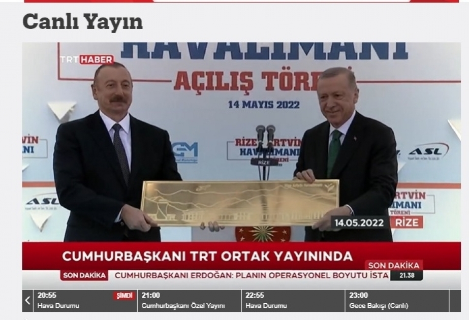 TRT Haber TV channel highlights Azerbaijan-Turkiye alliance relations