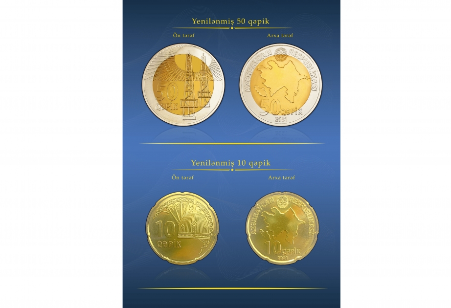 Mərkəzi Bank tədavülə yenilənmiş metal pul nişanları buraxıb