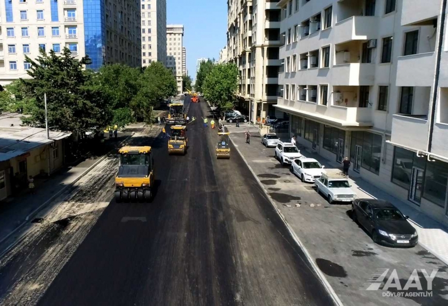 Nəsimi rayonunda Nəsib bəy Yusifbəyli küçəsinin əsaslı təmiri davam edir