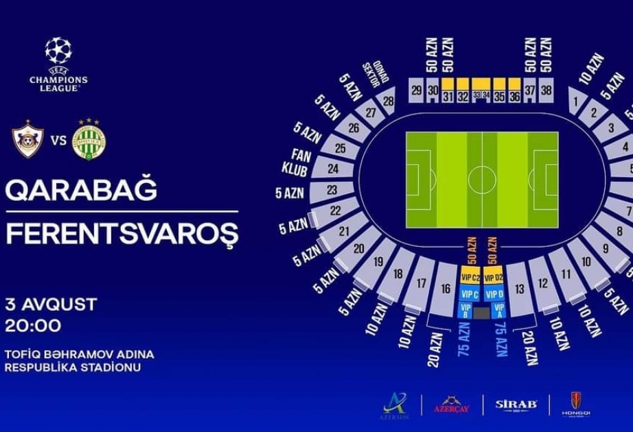 “Qarabağ” - “Ferentsvaroş” oyununun biletləri satışa çıxarılıb