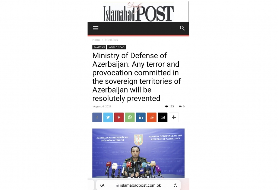 Pakistan mətbuatı Azərbaycan Ordusunun keçirdiyi “Qisas” əməliyyatını geniş işıqlandırılıb