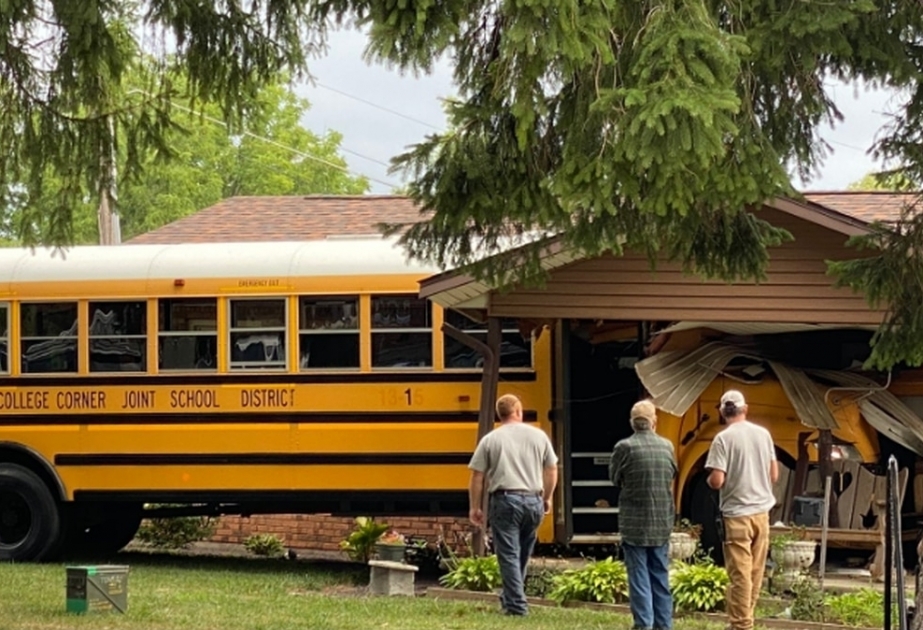 Ohio school bus carrying 32 students crashes into home