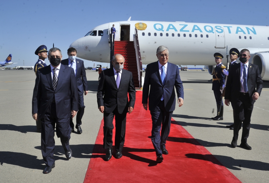 Kazakh President Kassym-Jomart Tokayev arrives in Azerbaijan for official visit