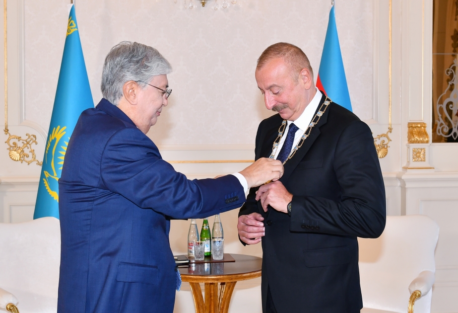 Президент Азербайджана Ильхам Алиев награжден высшим орденом Казахстана «Алтын Кыран» - «Золотой орел» ОБНОВЛЕНО ВИДЕО