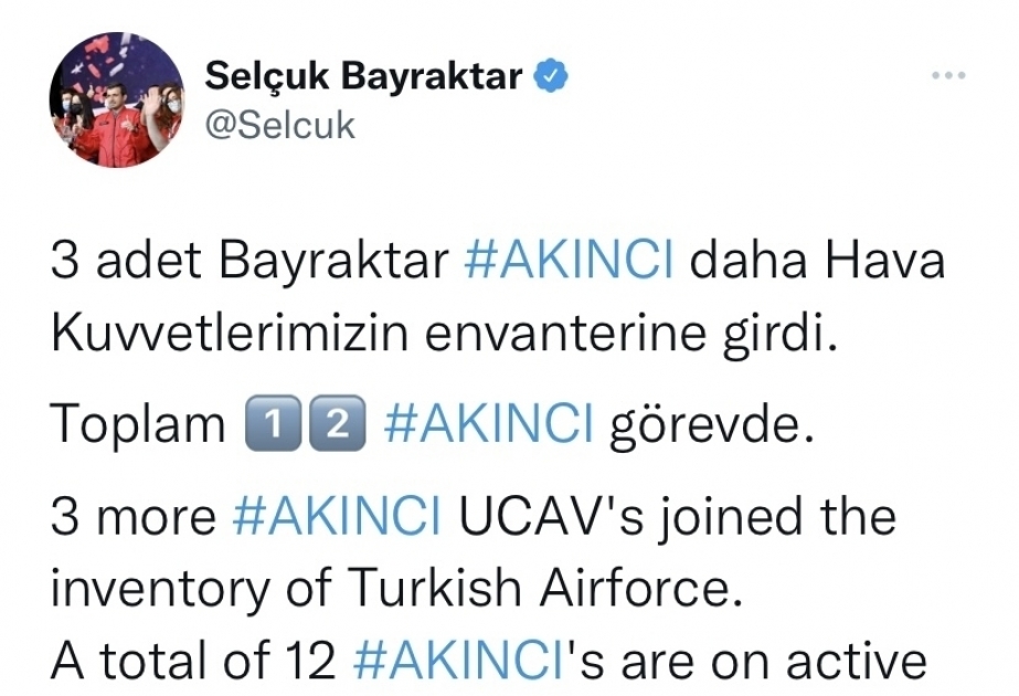Three more Akinci UCAV's joined inventory of Turkish Airforce