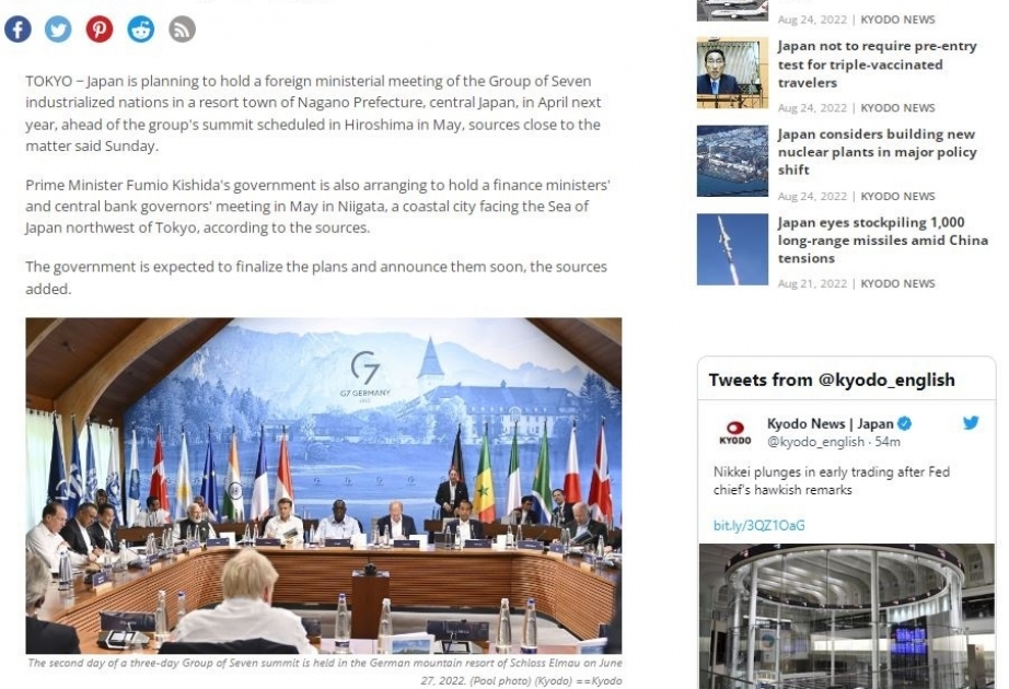 Yaponiya G7 xarici işlər nazirlərinin görüşünü Karuizavada keçirməyi planlaşdırır