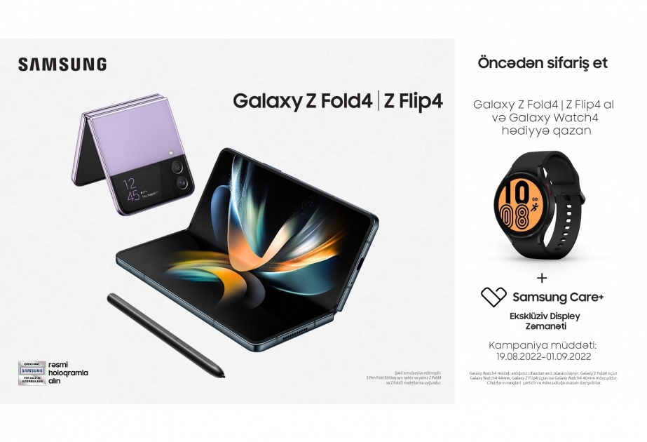 ®  “Galaxy Z Fold4” və “Galaxy Z Flip4”ü öncədən sifariş etmək üçün üç gün qalıb