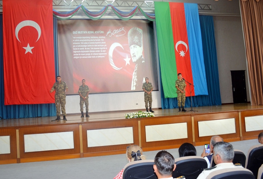 Hərbi İnstitutda qardaş Türkiyənin Zəfər Bayramı qeyd olunub VİDEO