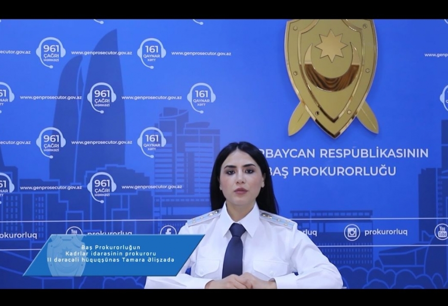 #prokurorluqdanizah: Videoçarxda “Prokuror təsir tədbiri aktı nədir?” sualı cavablandırılıb VİDEO