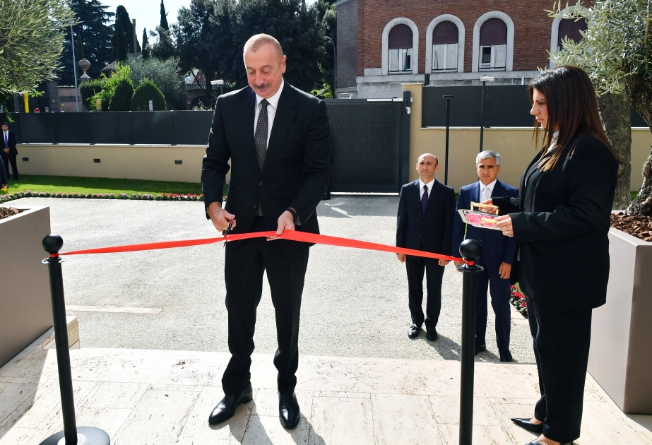 New building of Azerbaijani Embassy in Italy opened in Rome  President Ilham Aliyev attended the inauguration VIDEO