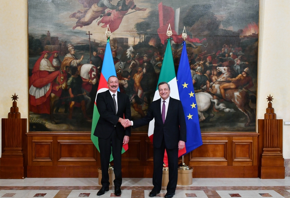 President Ilham Aliyev met with President of Council of Ministers of Italy Mario Draghi VIDEO