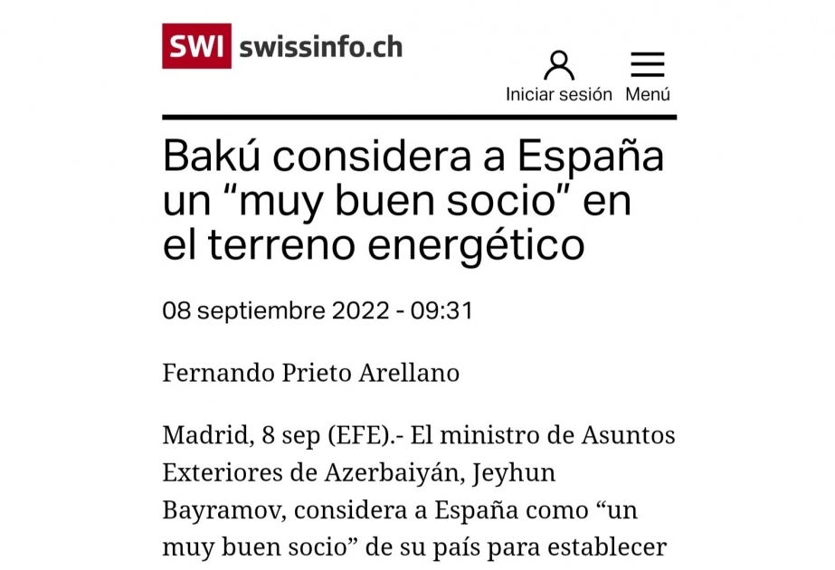 La prensa en español ha publicado una entrevista con el Canciller de Azerbaiyán