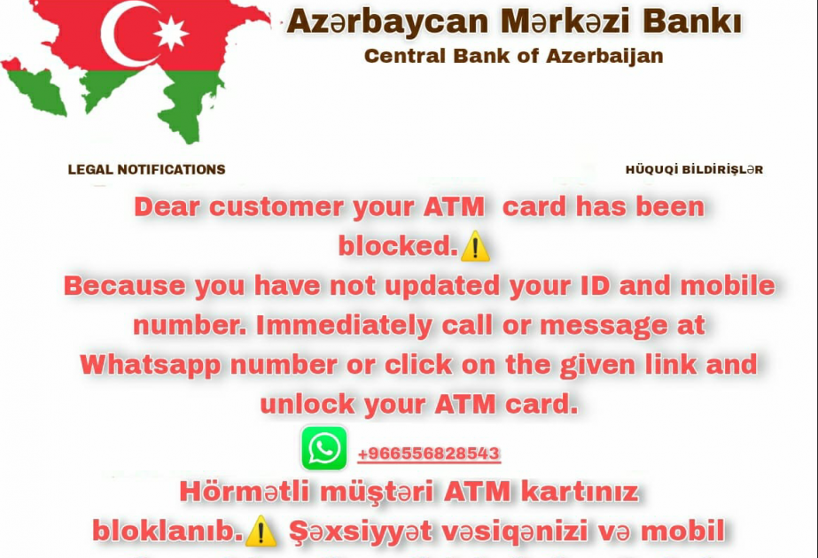 Azərbaycan Mərkəzi Bankı kart sahiblərinə xəbərdarlıq edib