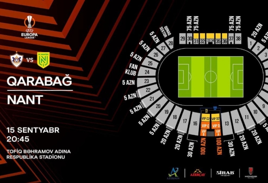 Sabah “Qarabağ” - “Nant” oyununun biletləri satışa çıxarılacaq