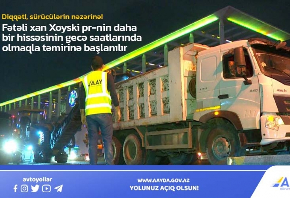 Fətəli xan Xoyski prospektinin daha bir hissəsinin təmirinə başlanılır