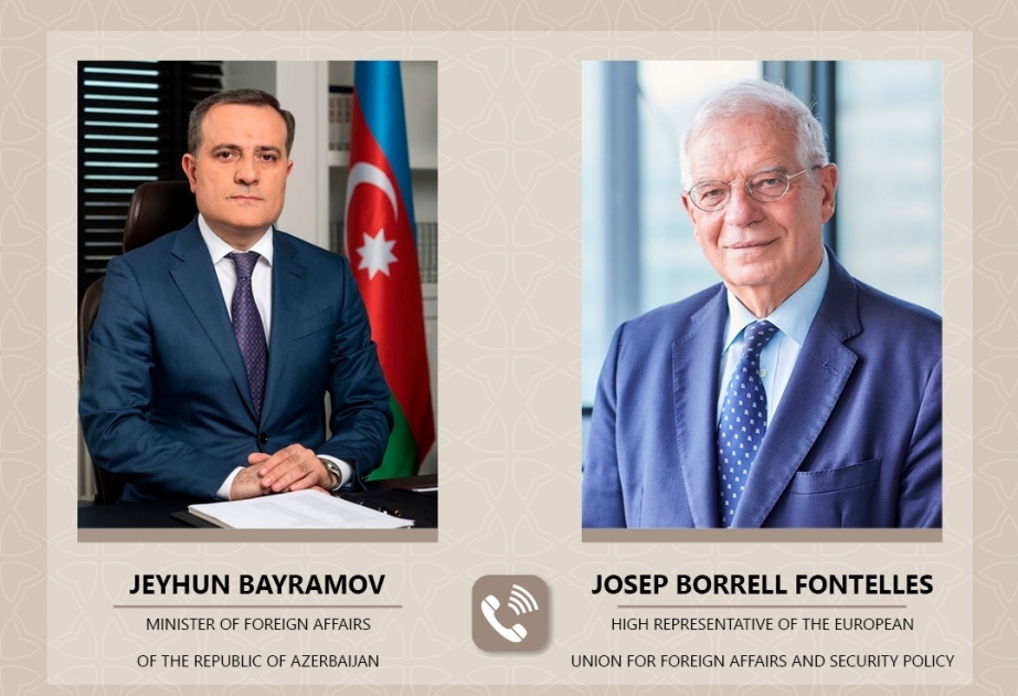 Canciller de Azerbaiyán y Alto Representante de la UE para Asuntos Exteriores mantienen una conversación telefónica