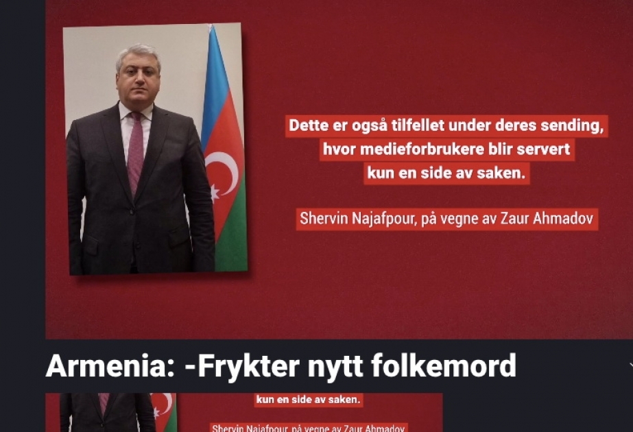 Azərbaycan səfiri Norveç qəzetində ölkəmizə qarşı qərəzli mövqe tutan jurnalisti ifşa edib