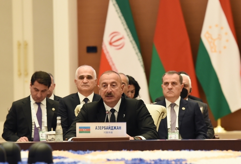 El presidente de Azerbaiyán pronunció un discurso en la Cumbre de estados miembros de la Organización de Cooperación de Shanghai hoy