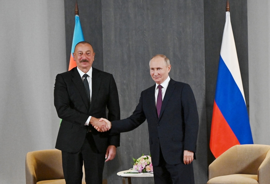 President Ilham Aliyev met with President of Russia Vladimir Putin in Samarkand VIDEO