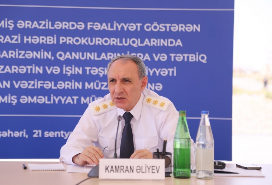 El Fiscal General de Azerbaiyán celebra una reunión operativa en la ciudad liberada de Aghdam