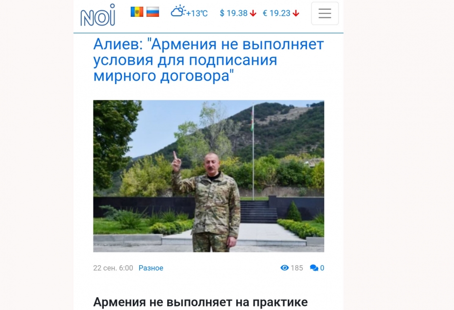 Moldova mətbuatı Prezident İlham Əliyevin Laçın şəhərinə səfərinə geniş yer ayırıb