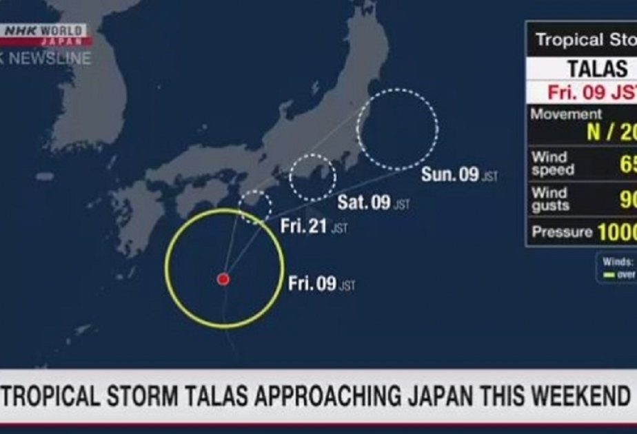 Tropical storm forms, approaches Japan along Pacific coast