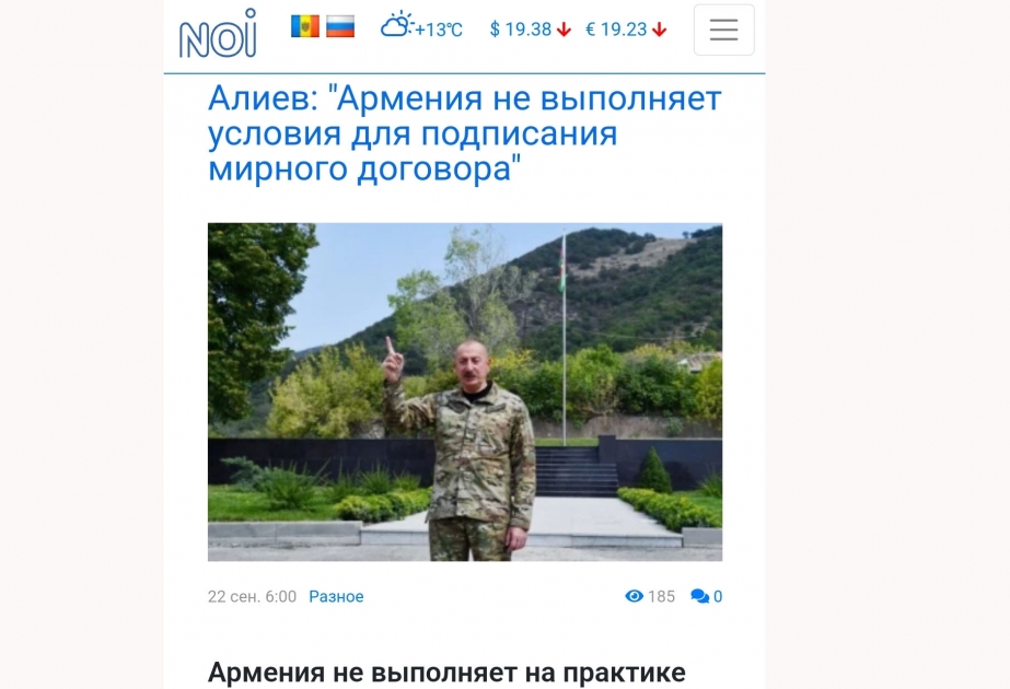 Moldovan media highlights President Ilham Aliyev`s visit to city of Lachin