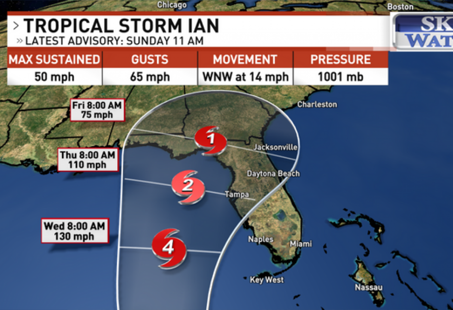 Власти Флориды призвали жителей штата подготовиться к тропическому шторму «Иан»