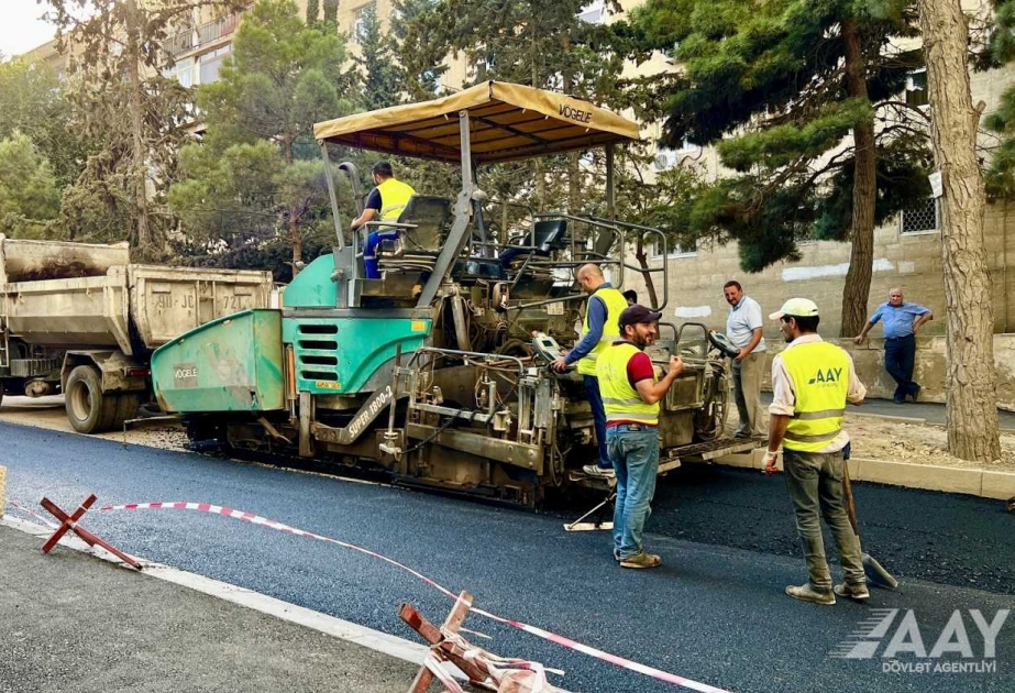 Badamdar qəsəbəsində Tofiq Məmmədov küçəsində aparılan təmir işləri yekunlaşır
