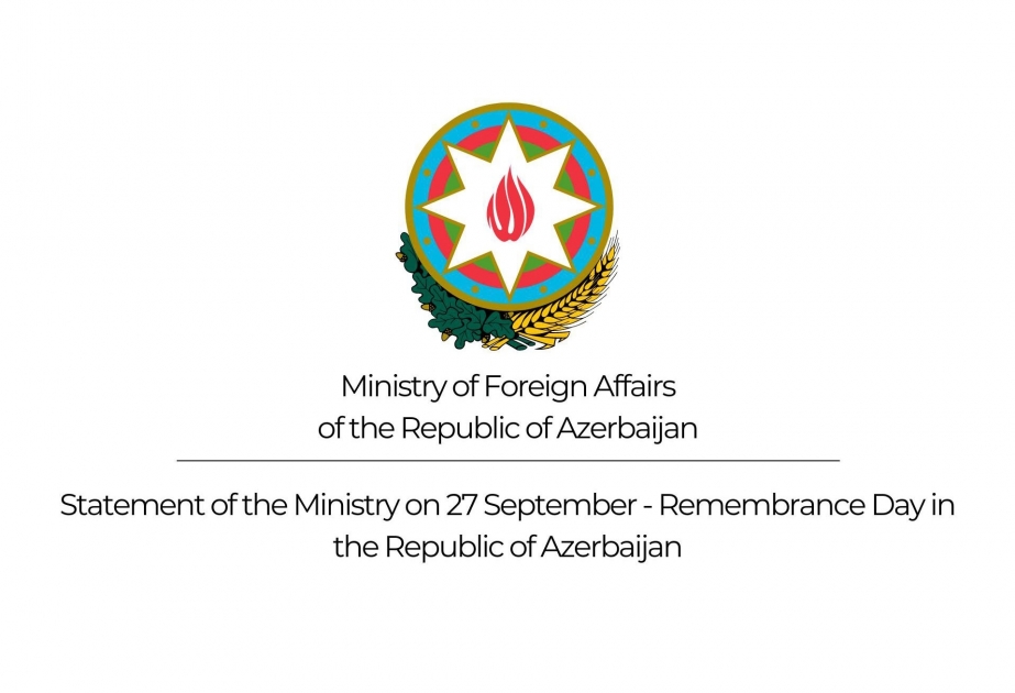 La Cancillería de Azerbaiyán emite una declaración sobre el 27 de septiembre - Día del Recuerdo