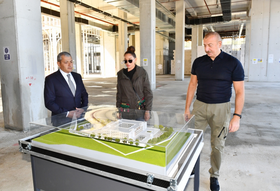 President Ilham Aliyev and First Lady Mehriban Aliyeva viewed progress of works in a number of newly built facilities in Shusha