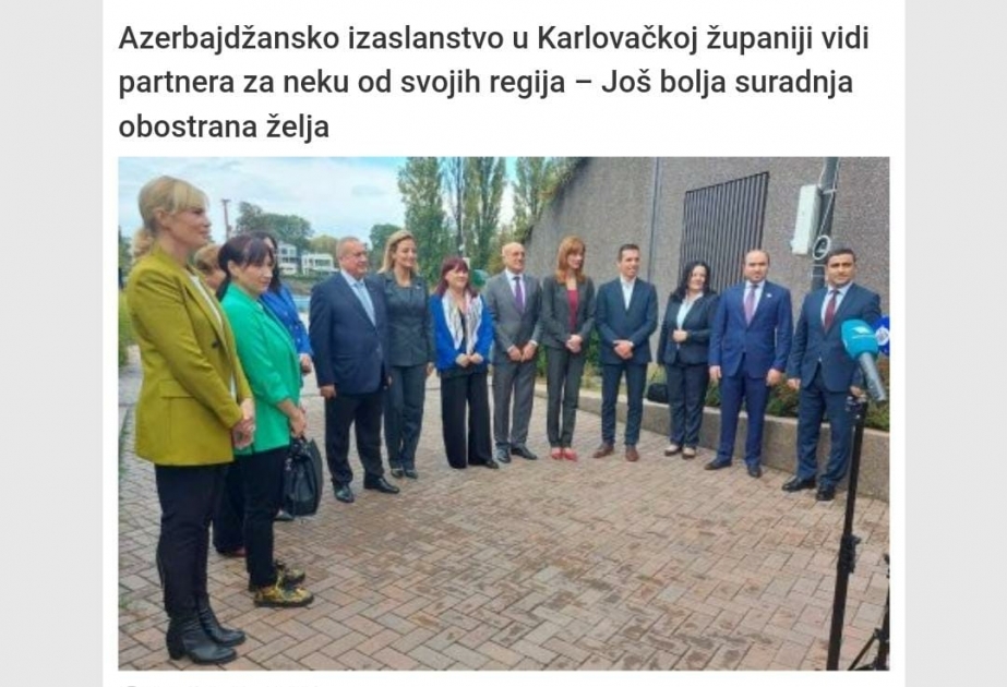 Xorvatiya mətbuatı rəsmi Bakı ilə Zaqreb arasında münasibətlərin inkişaf perspektivlərindən yazıb