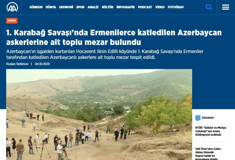 Türkiyə mətbuatı ermənilərin Edilli kəndində törətdikləri vəhşiliyi bəşəri cinayət kimi dəyərləndirib