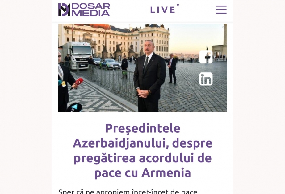 Moldova mətbuatı Azərbaycan Prezidentinin Praqaya səfərindən yazıb